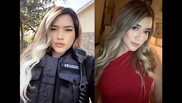 Officer Jennifer Escalera in and out of uniform (TikTok/@ms.escaleraaa)