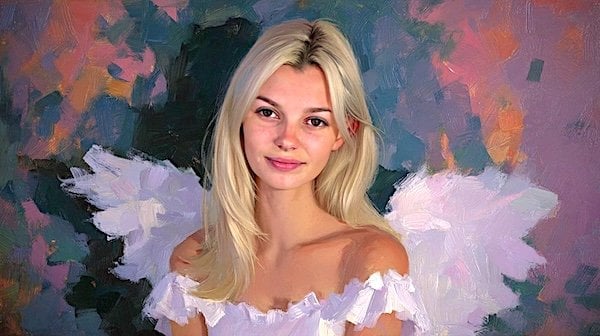 An artificial intelligence generated image of Iryna Zarutska created by @BlakeC on X