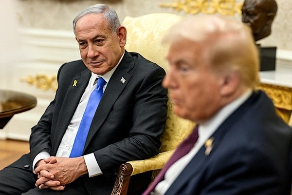 President Donald Trump holds a bilateral meeting with Israeli Prime Minister Benjamin Netanyahu in the Oval Office to discuss the U.S. peace plan for Gaza, Monday, Sept. 29, 2025. (Official White House photo by Daniel Torok)