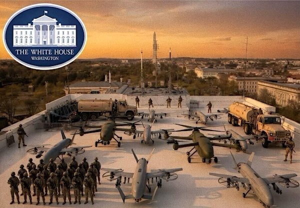 The planned DronePort atop the White House ballroom (Courtesy President Donald J. Trrump)