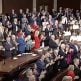 Republicans stand and applaud while Democrats remain seated during numerous moments in President Donald Trump's State of the Union address on Tuesday, Feb. 24, 2026 (Video screenshot)